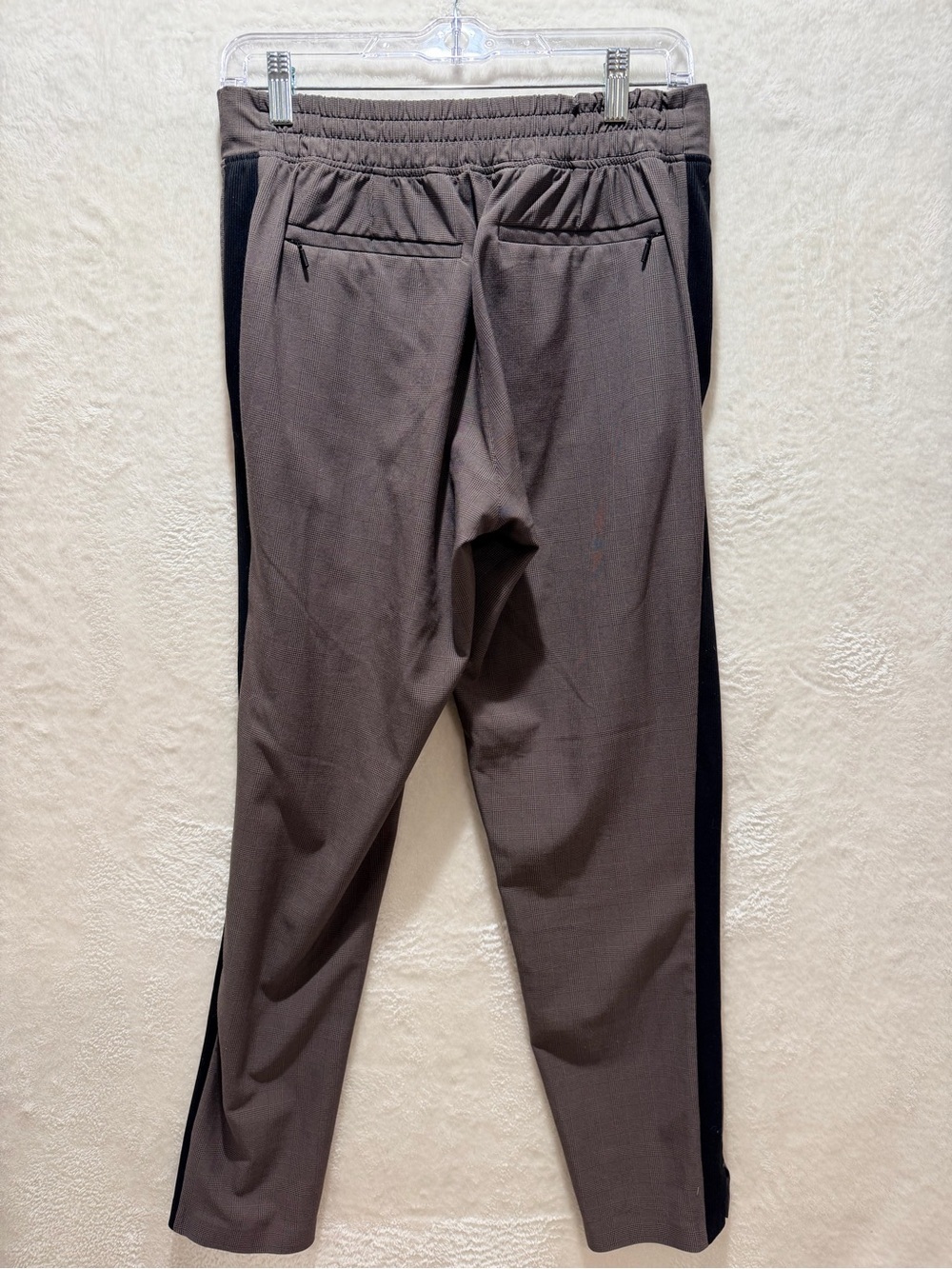 Athleta Brooklyn Ankle Pant Plaid Side Stripe Pull On Size 4 - Picture 10 of 12